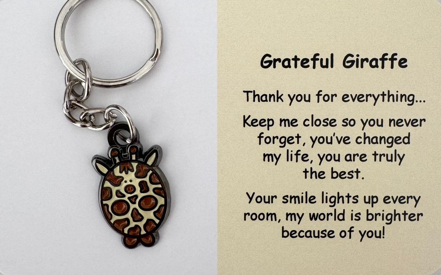 Grateful Giraffe Keychain