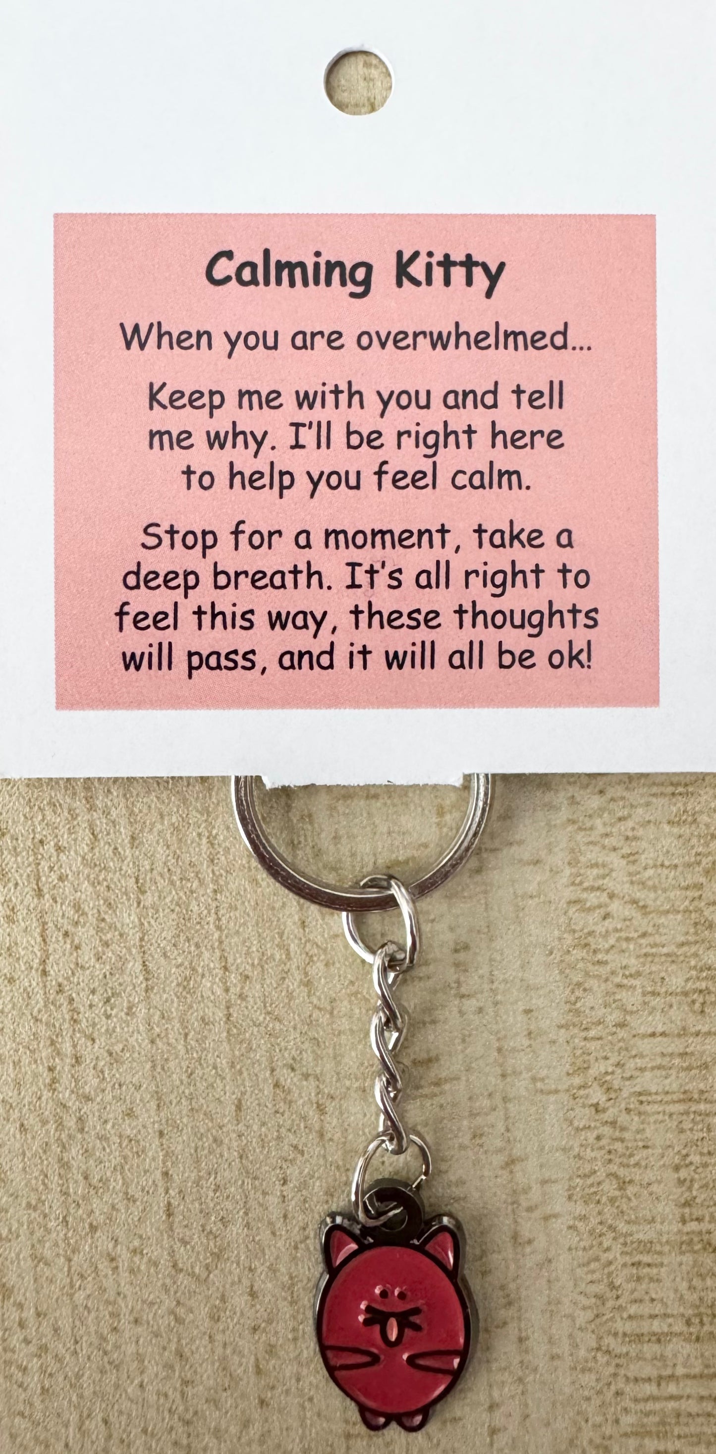 Calming Kitty Keychain For Hook Display