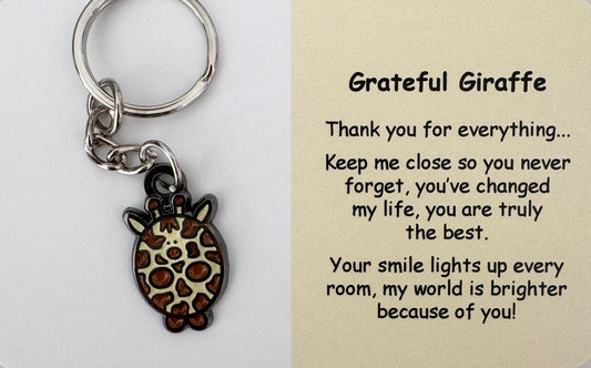 Grateful Giraffe Keychain