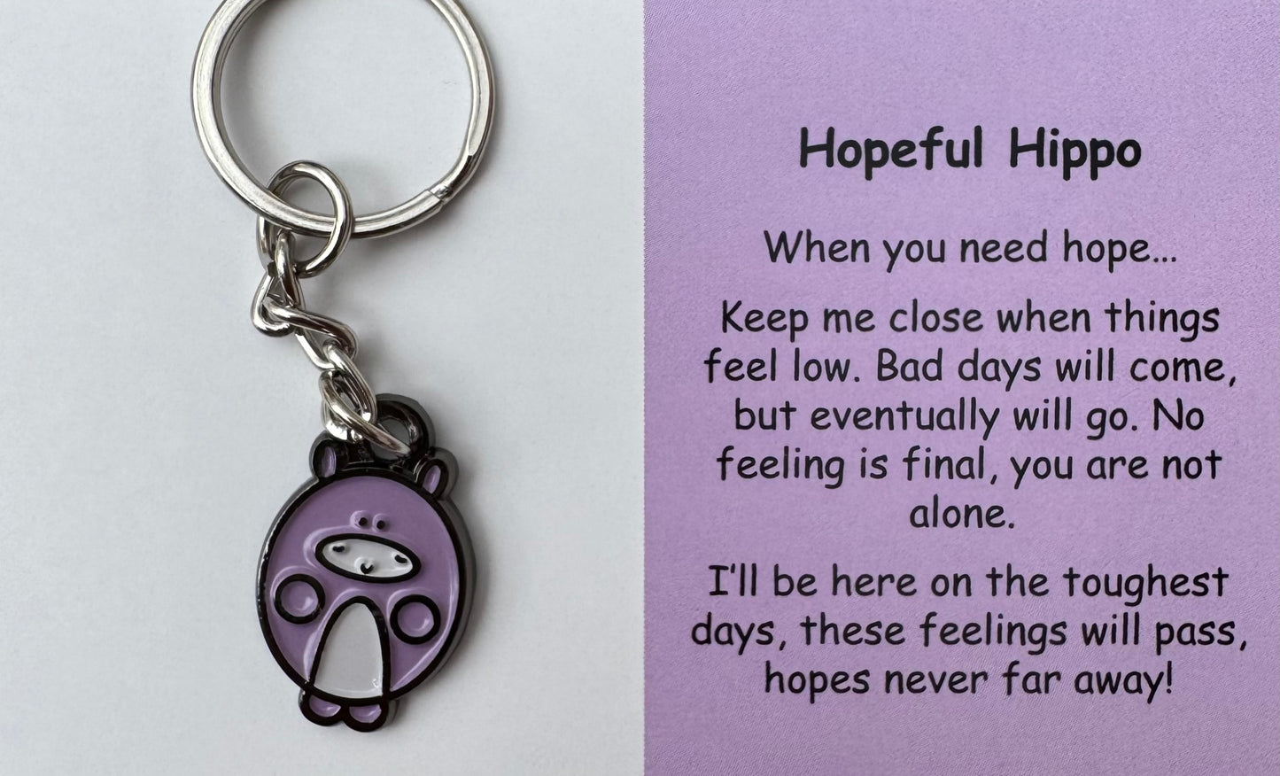 Hopeful Hippo Keychain