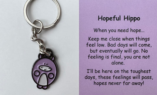 Hopeful Hippo Keychain