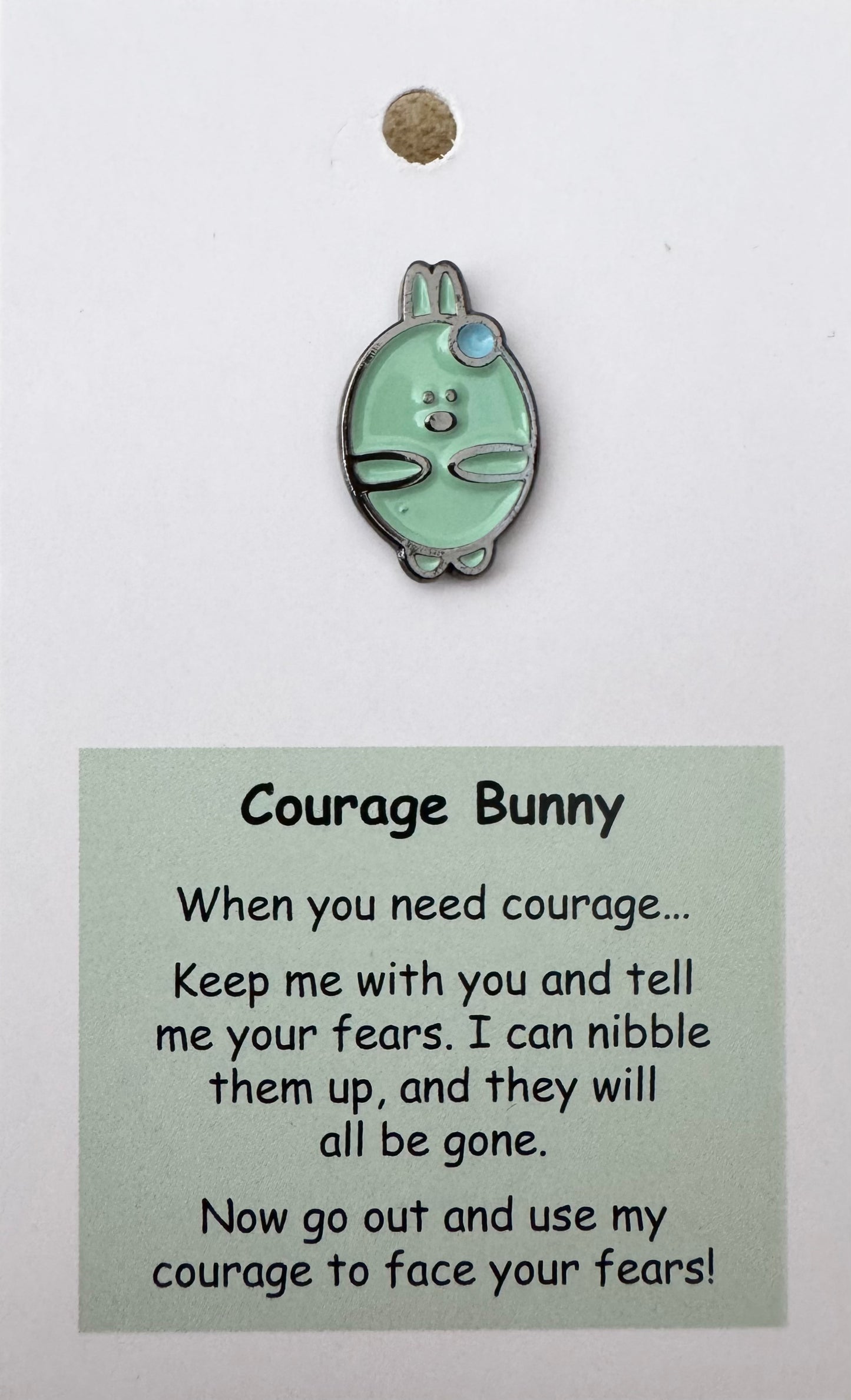 Courage Bunny Pin For Hook Display