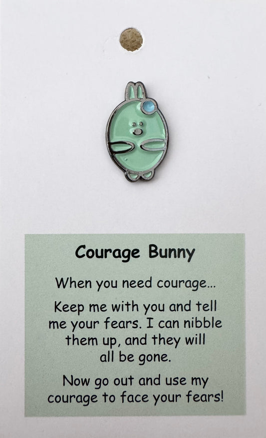 Courage Bunny Pin For Hook Display