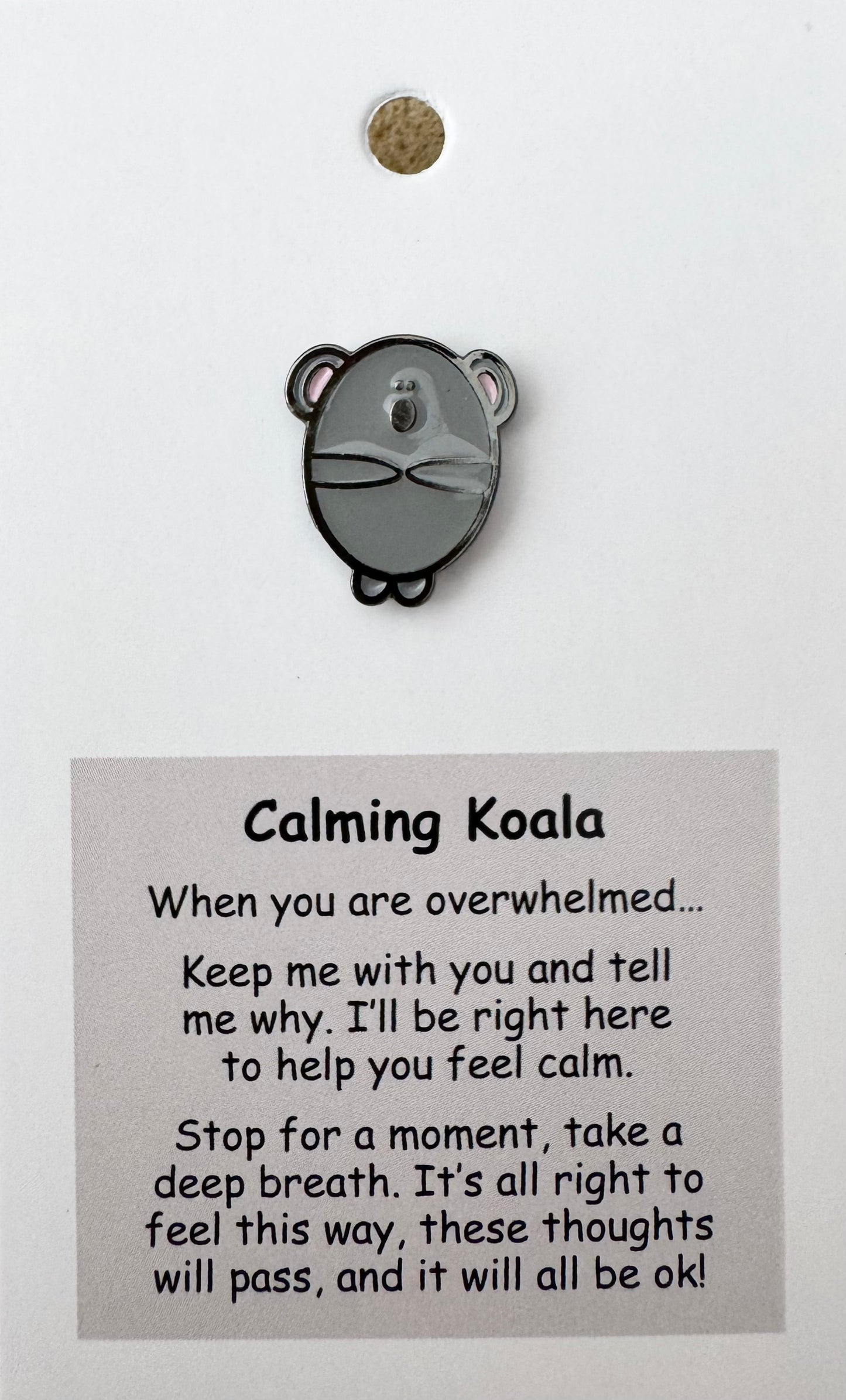 Calming Koala Pin For Hook Display