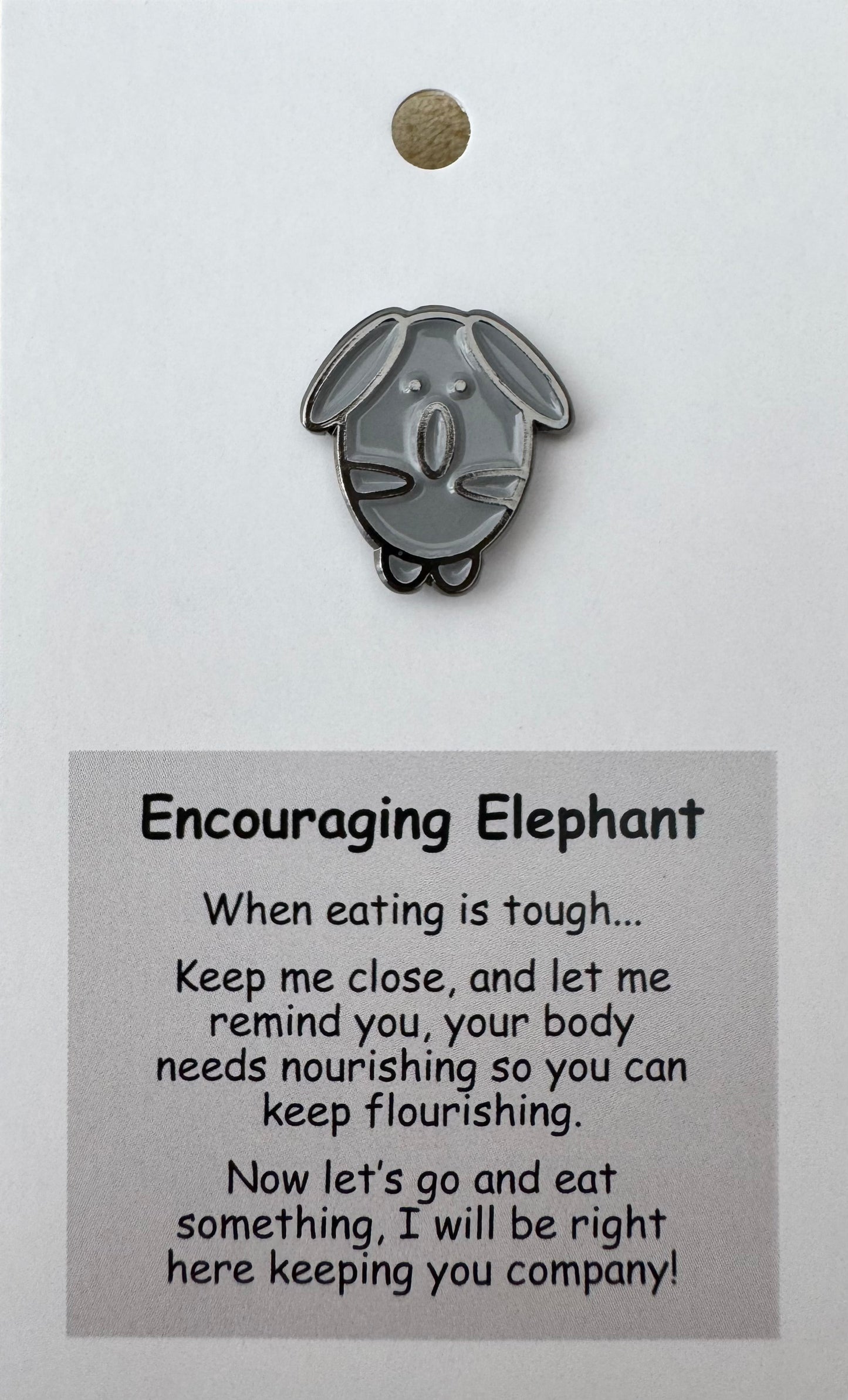 Encouraging Elephant Pin For Hook Display