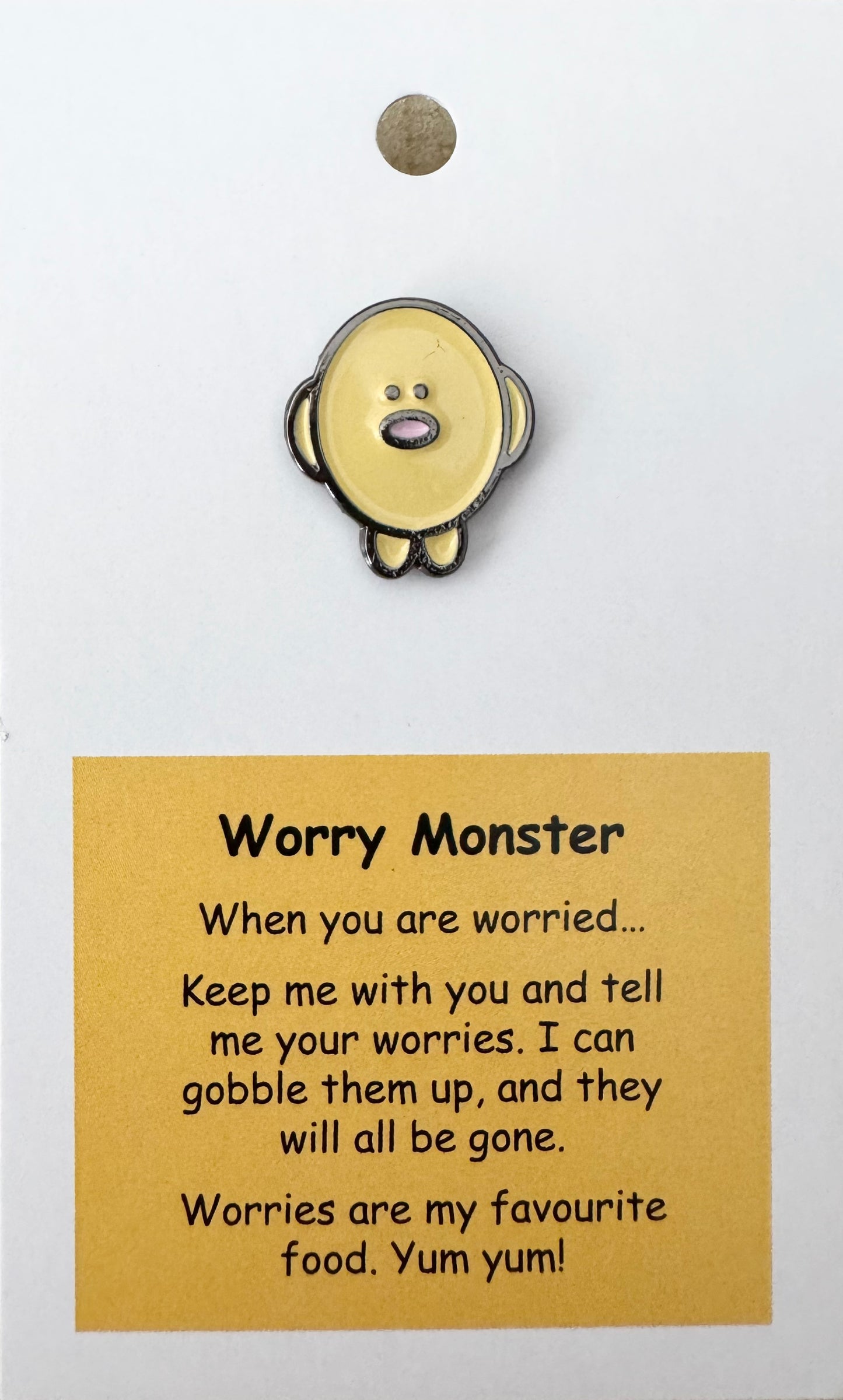 Worry Monster Pin For Hook Display