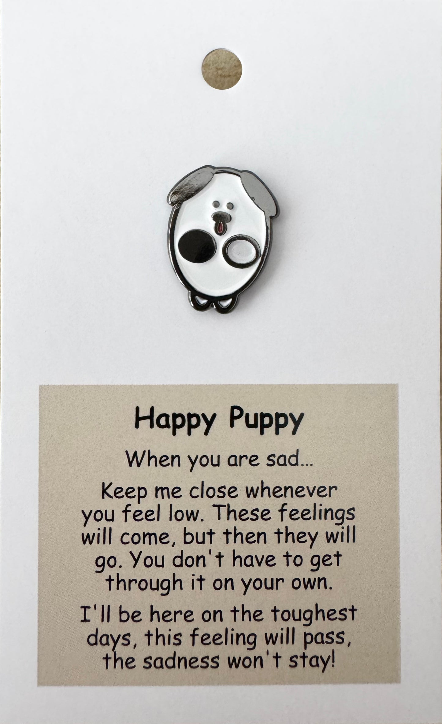 Happy Puppy Pin For Hook Display