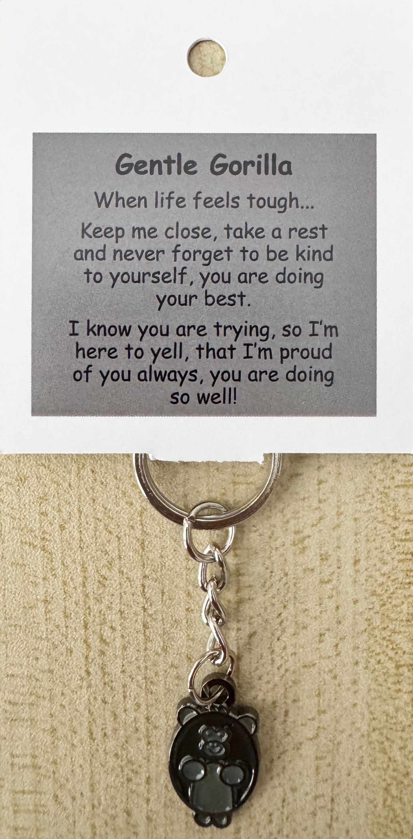Gentle Gorilla Keychain For Hook Display