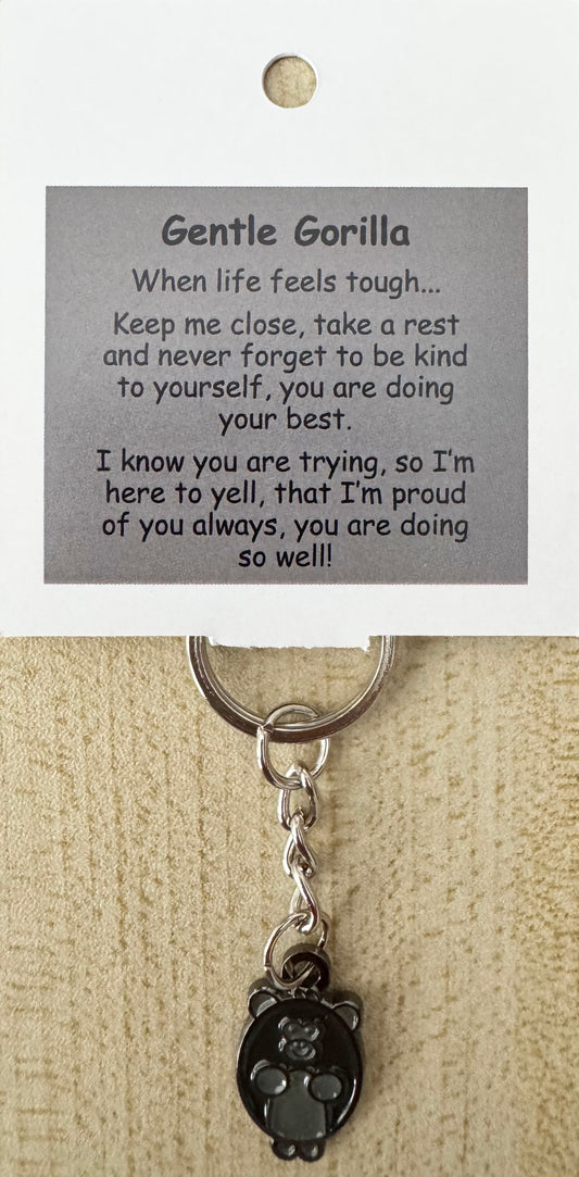 Gentle Gorilla Keychain For Hook Display