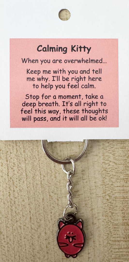Calming Kitty Keychain For Hook Display