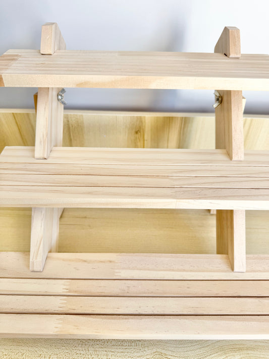 3 Tiered Slot Wooden Stand
