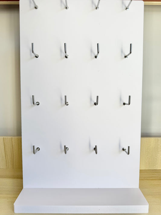 White 16 Hook Pin Stand